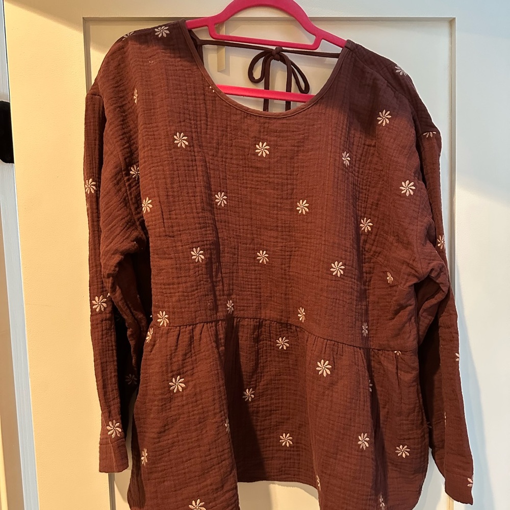 Brown Floral Women's Top